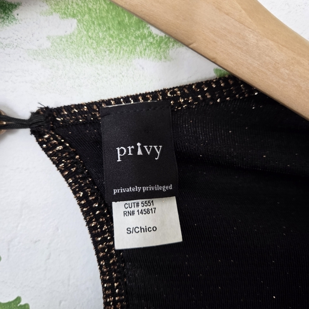 Privy Black and Gold Shimmering Mini Dress - Picture 3 of 10